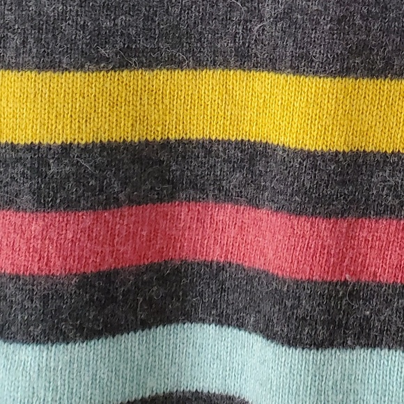 Gray lambswool striped crewneck - Picture 3 of 5